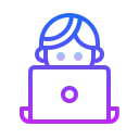 icons8 working with a laptop