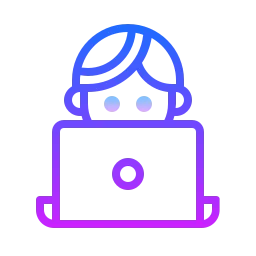 icons8 working with a laptop